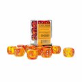 Time2Play 16 mm Gemini D6 Translucent Cube, Red, Yellow & Gold, 12PK TI3295347